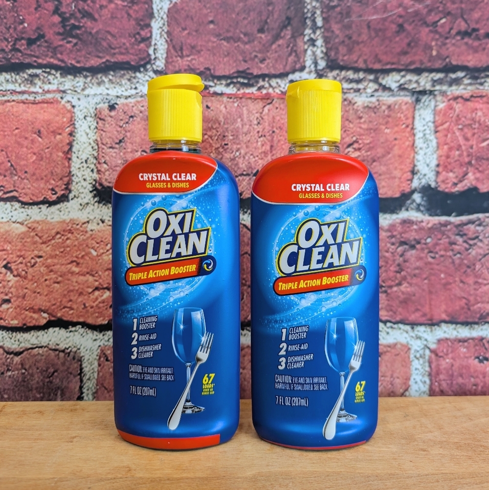Oxi Clean Triple Action Booster, 7 Fl Oz, New, Pack Of 2 *BROKEN CAP*
